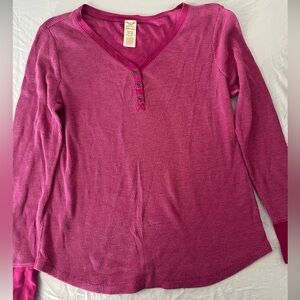 Faded Glory Magenta Henley Top